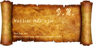 Vallus Mária névjegykártya