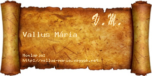 Vallus Mária névjegykártya